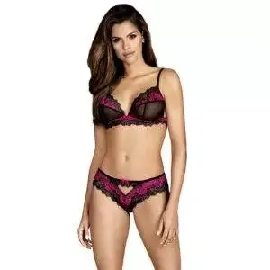 Obsessive Blonde BH og Trusse sæt i Sort og Rød