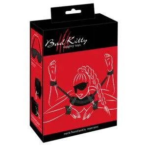 Bad Kitty Bondage Sæt til Hånd, Nakke og Fod med Maske