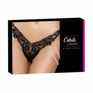 Broderet G-streng med Perlekæder