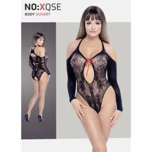 Net Body med blonde look, lange ærmer og rød sløjfe