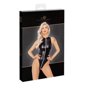 Noir Wetlook Body med 3-vejs Lynlås