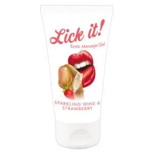 Lick-it Jordbær og Champagne Massage Olie