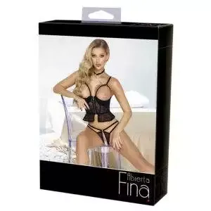 Abierta Fina Longline BH med Open Bust og Bundløse Trusser