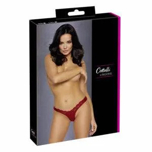 Rød Blonde G-Streng med Satin Sløjfe