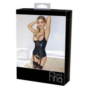 Abierta Fina Bustier med Strømpeholdere, Trusser og Perlekæde
