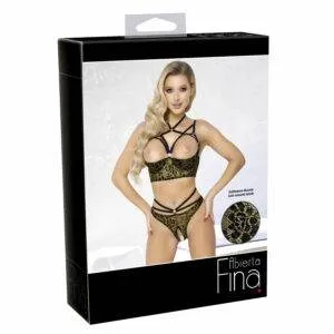 Abierta Fina BH sæt med Bundløse trusser og Hylde BH