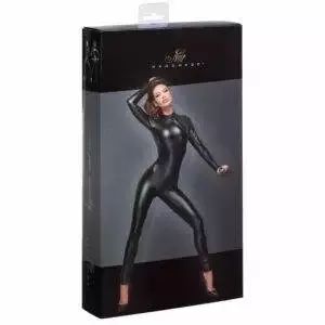 Noir Wetlook Jumpsuit med Snor