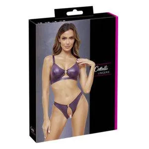 Wetlook BH sæt med Bundløse Trusser i Lilla