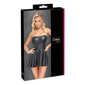 Wetlook Kjole med Corsage Look