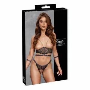 Open Bust BH og Trusse i Blonde, Wetlook og Kæder