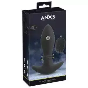 Anos Anal Plug med Trådløs Vibrator og Bevægelige Ringe