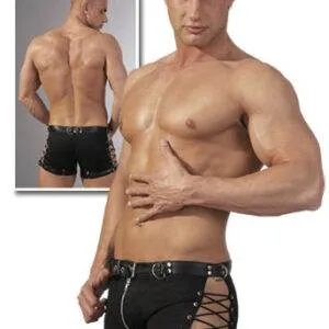 Læder herre bondagepants Sort