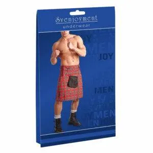 Skotsk Highlander Kilt i Rød og Hvid