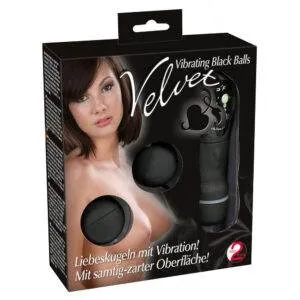 Bækkenbundskugler Velvet Vibrating Black Balls