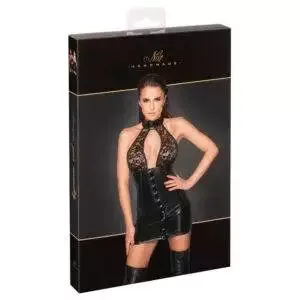 Noir Wetlook Kjole med Blonde Top