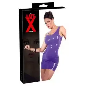 Lilla Latex Minikjole