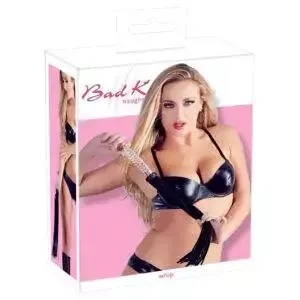 Glas Dildo med Flogger Læder Pisk