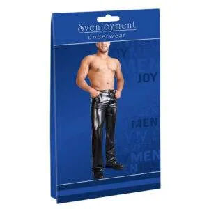 Herre Læderlook Bukser i Sort