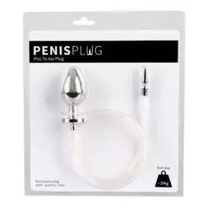Piss to Ass Penis og Anal Plug i Metal