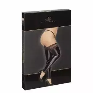 Noir Plus Size Overknee Wetlook Strømper uden Fod