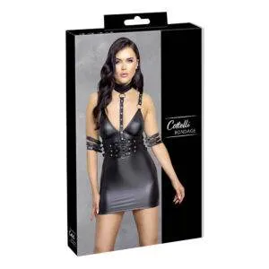 Wetlook Bondage Kjole med Harness og Armlænker